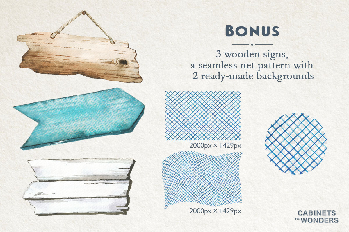 Gone Fishing Watercolor Clipart Set, an Animal Illustration by STUDIO CABINET (Photo 4 of 5)