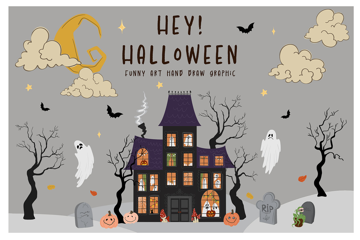 Hey! Halloween. Funny art, an Object Graphic by ma_i_vi (Photo 1 of 9)