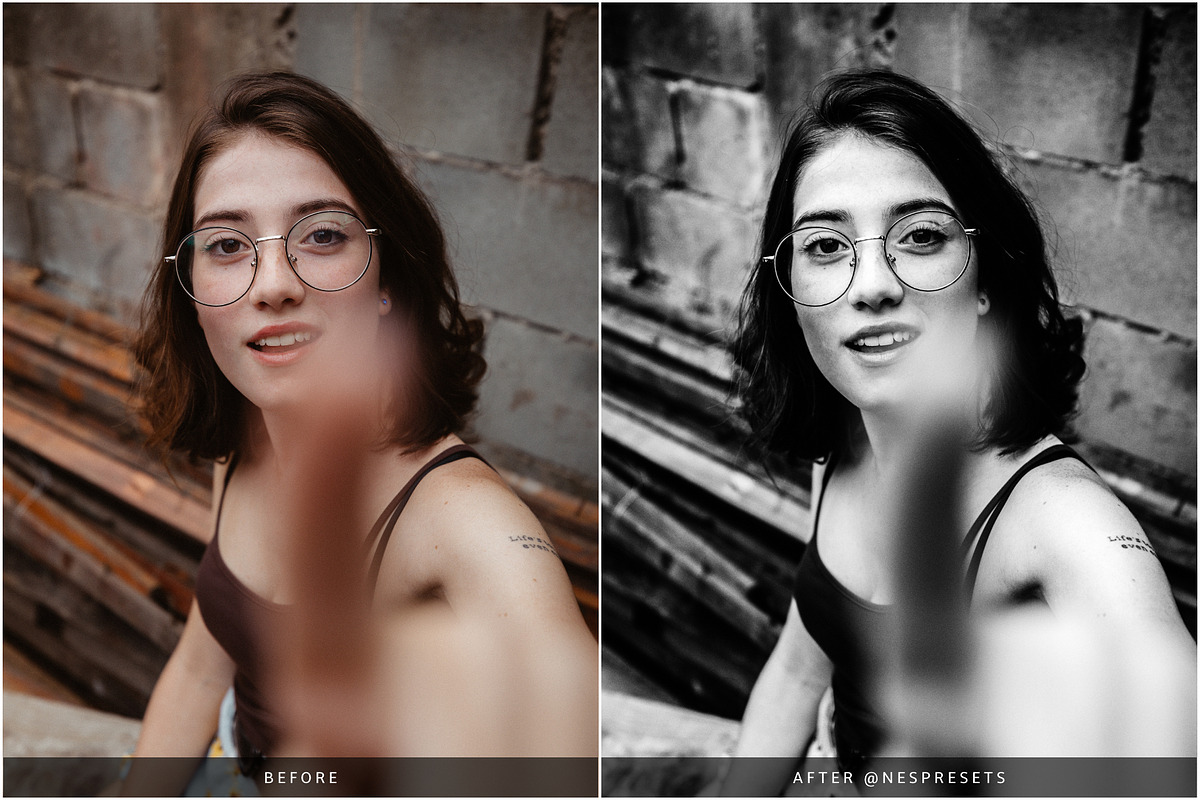 BLACK & WHITE LIGHTROOM PRESETS, an Action Add-On by Nes Design Co (Photo 8 of 13)
