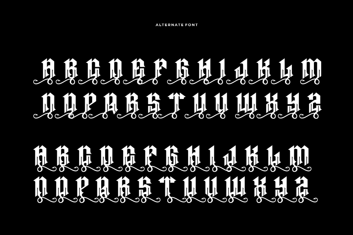 Megas Blemor - Tattoo Font, a Blackletter Font by Iqsiart Studio (Photo 9 of 10)