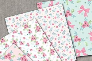 Floral Digital Papers, 1376