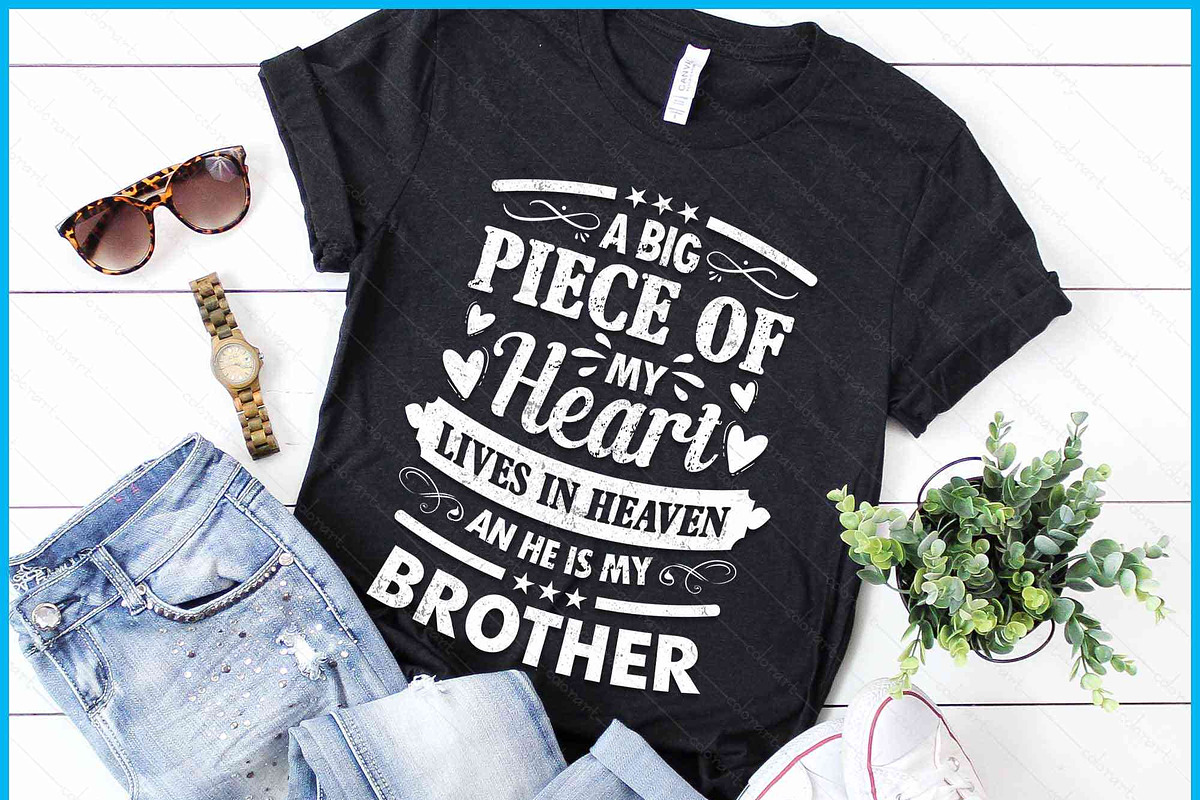 Heart In Heaven Brother Memorial SVG, an Object Graphic by Creativeusart (Photo 1 of 4)