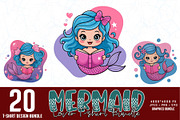 Groovy Mermaid Clipart Bundle, an Illustration by Sofia's Fashion (Thumbnail 1 of 3)