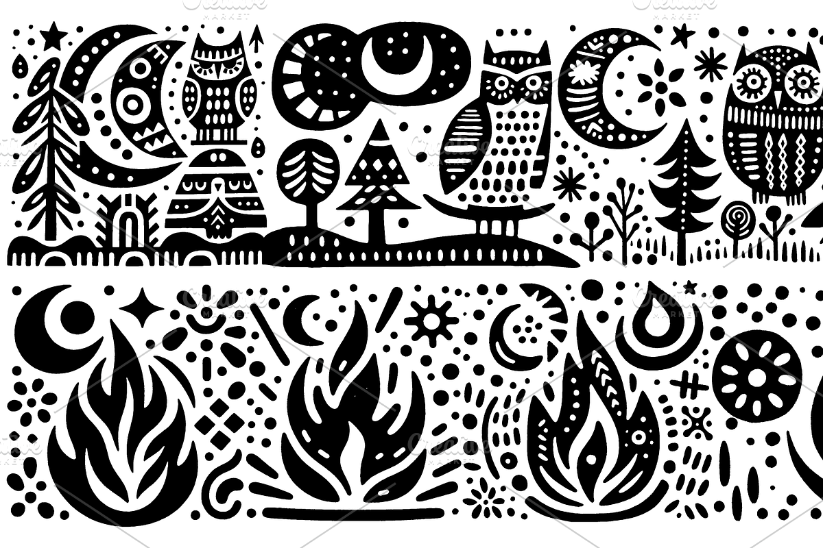 Vintage Wild Animals Folk Art, a Decorative Illustration by devastd (Photo 10 of 28)