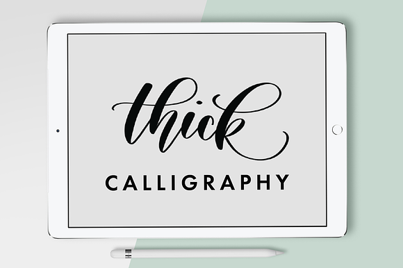 Thick Calligraphy Procreate Brush preview 2
