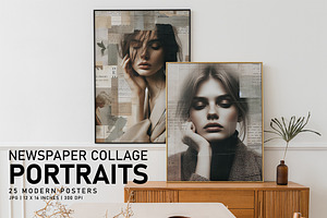 Newspaper Collage Portraits