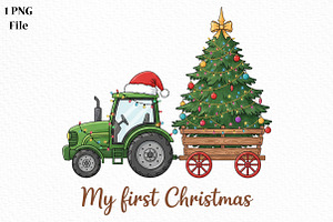 My First Christmas Png Design, an Illustration by Canvas Craft