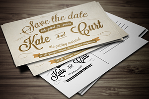 Vintage Wedding Invitation Postcard