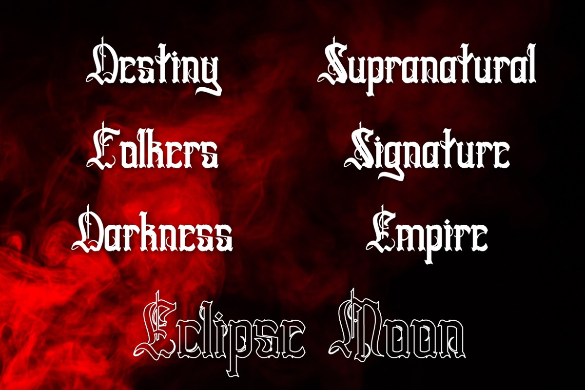Swords Clover - Modern Blackletter, a Blackletter Font by Dhabee (Photo 13 of 15)
