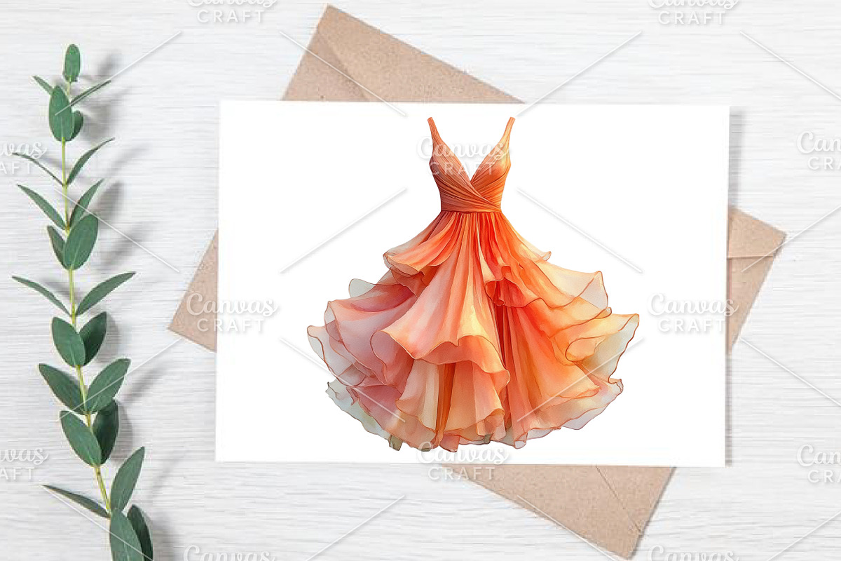 Watercolor Summer Dress Clipart PNG, an Illustration by Canvas Craft (Photo 5 of 7)