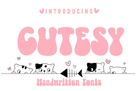 Cutesy Fonts, a Font by Fox7 By Rattana