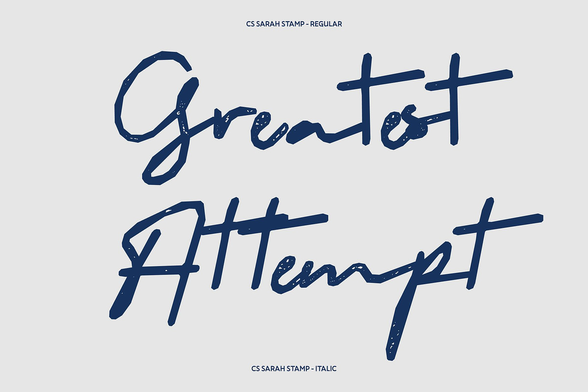 CS Sarah Stamp, a Script Font by Craft Supply Co. (Photo 3 of 8)