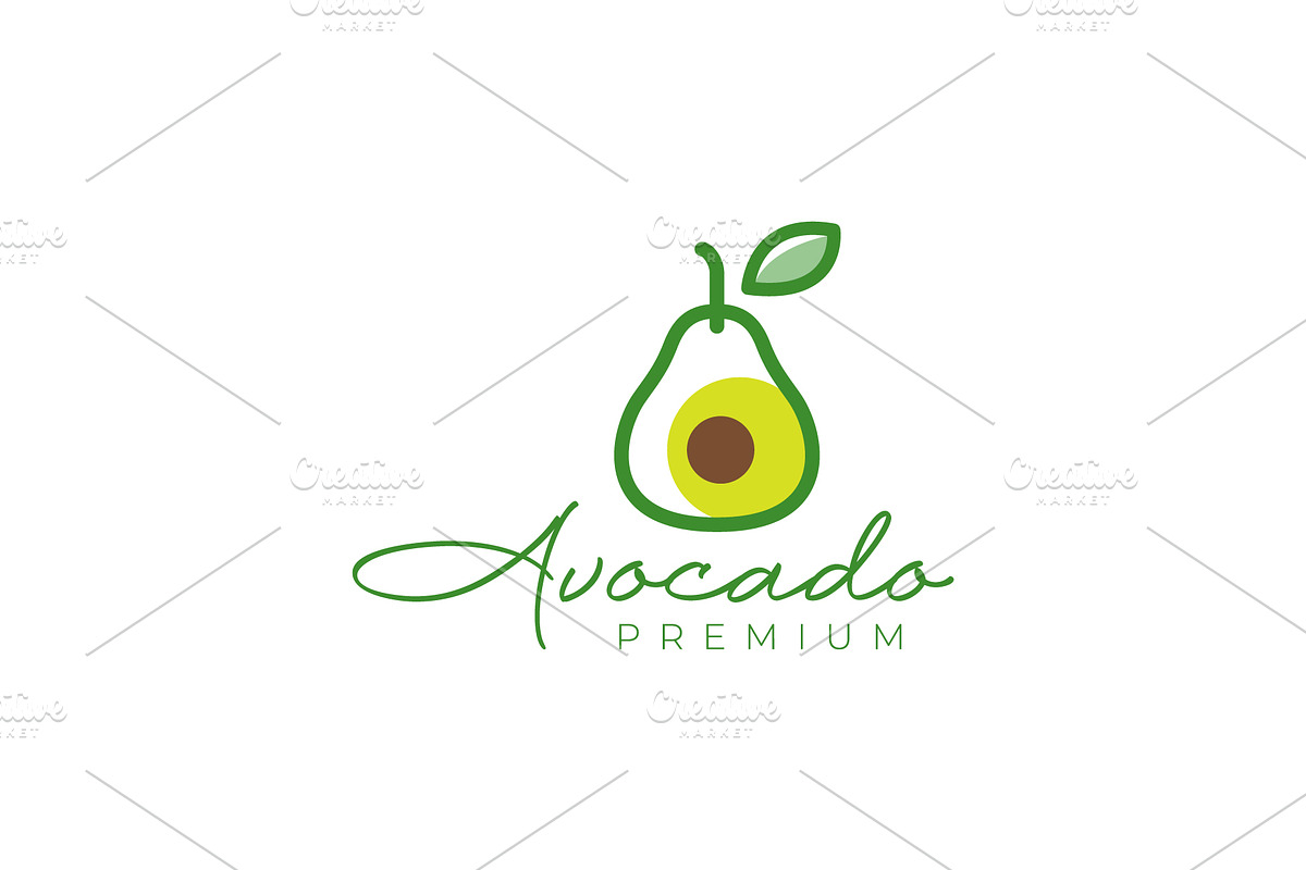 fresh avocado fruit modern logo, a Branding & Logo Template by devastd