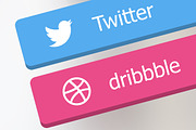 Flat Social Buttons, a Graphic by UI Designs (Thumbnail 2 of 2)
