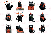 Quirky Christmas Cat Clipart, an Illustration by Markicha Art (Thumbnail 4 of 7)