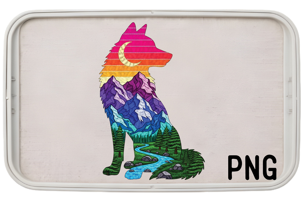 Whimsical Wolf Sublimation Png, an Illustration by Black Bird Studio (Photo 2 of 3)