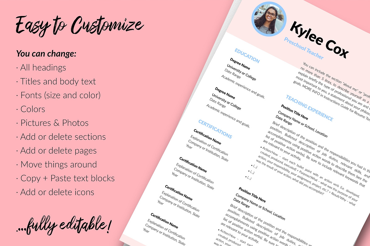 Teacher Resume Design / CV - Kylie, a Resume Template by Templates Design Co. (Photo 13 of 17)