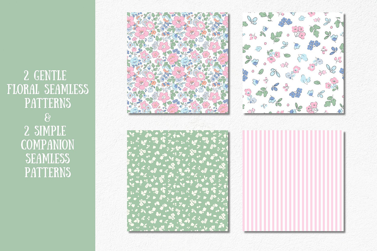 Baby Floral Seamless Patterns, a Wallpaper Graphic by Lembrik's Artworks (Photo 2 of 9)