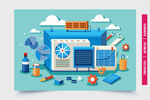 Air Conditioner Repair Tools Illustr, an Illustration by Tanuart