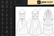 120 Procreate Dress Stamps, a Brush Add-On by DrawingStoryShop (Thumbnail 3 of 6)