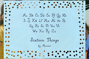 Sixteen Things: Handwritten Font, a Script Font by Mneme (Thumbnail 6 of 8)