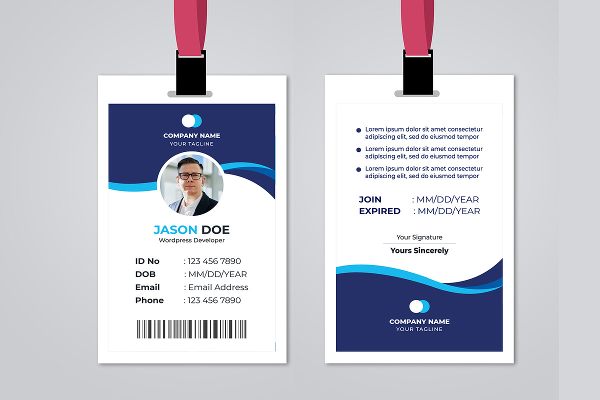 Professional ID Card Template, a Stationery Template by nandinigraphics