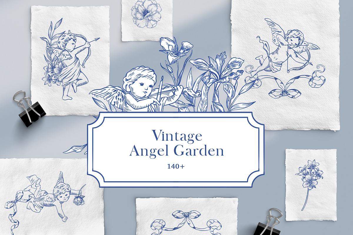 Vintage Cupid Angel Garden, an Illustration by Rachel Art Studio (Photo 1 of 10)