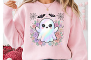 Cute Rainbow Ghost Halloween PNG, an Object Illustration by DreamCafeArt (Thumbnail 2 of 7)