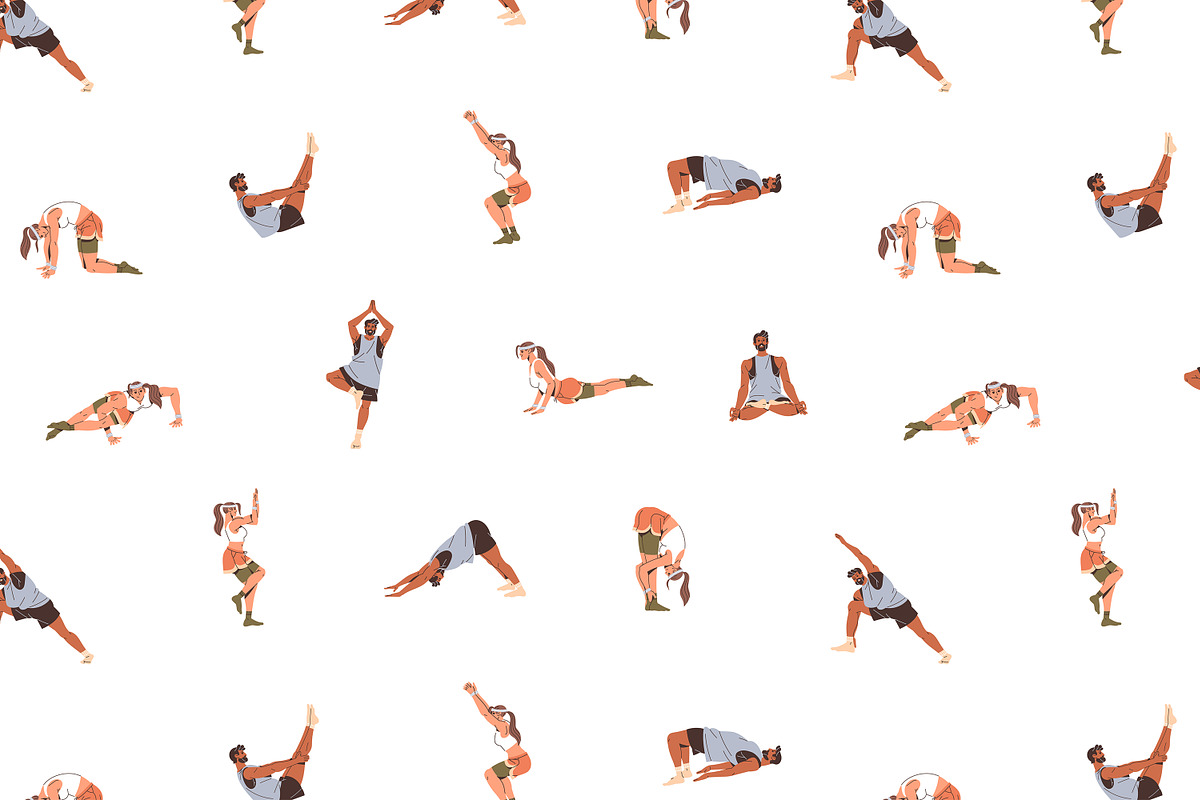 People in yoga poses, asanas set, a Sport Illustration by PaperTrident (Photo 10 of 12)