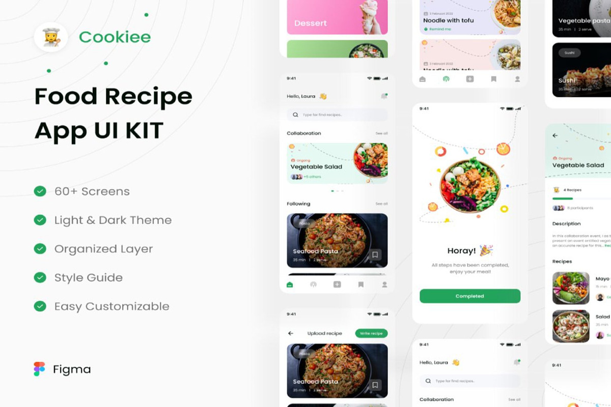 Food Recipe UI KIT, an UI Kit Template by Lumina_ui_ux202 (Photo 1 of 6)