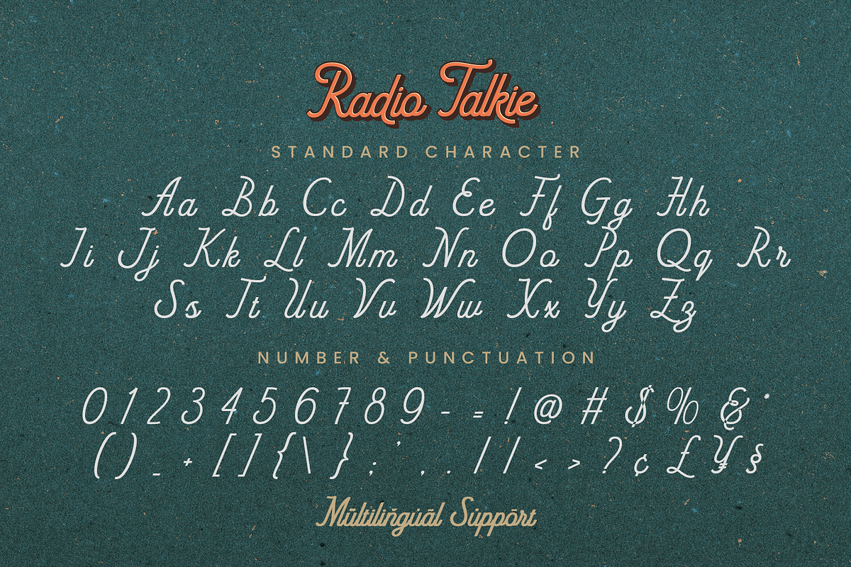 Radio Talkie – Vintage Script Font, a Script Font by Pixesia Studio (Photo 12 of 13)