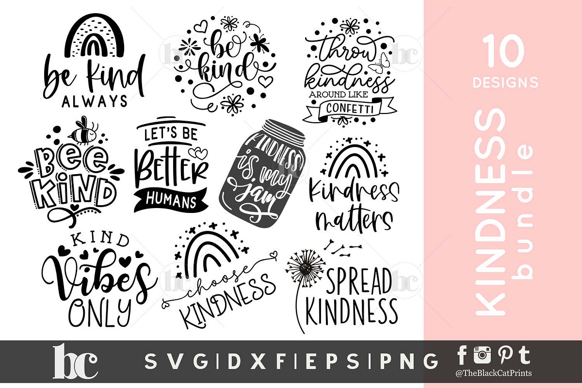 Kindness Bundle SVG DXF EPS PNG