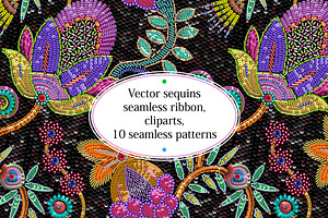 Big Set Of Vector Sequins Patterns.