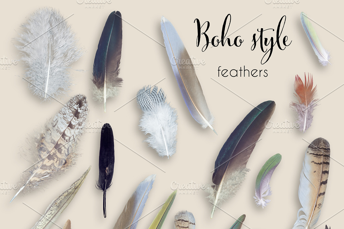 Boho style: feather items, a Product Mockup by Big Bundles Shop (Photo 2 of 3)