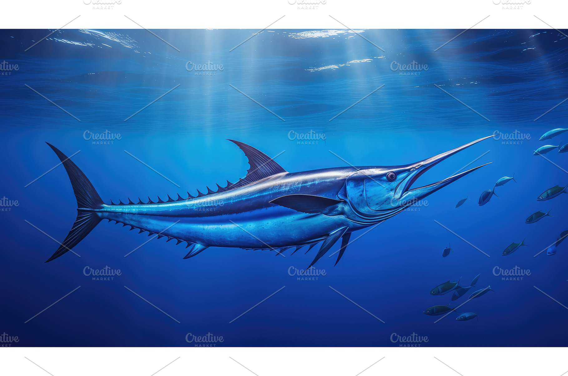 photo blue marlin isolated ai, an Animal Photo by pikepicture