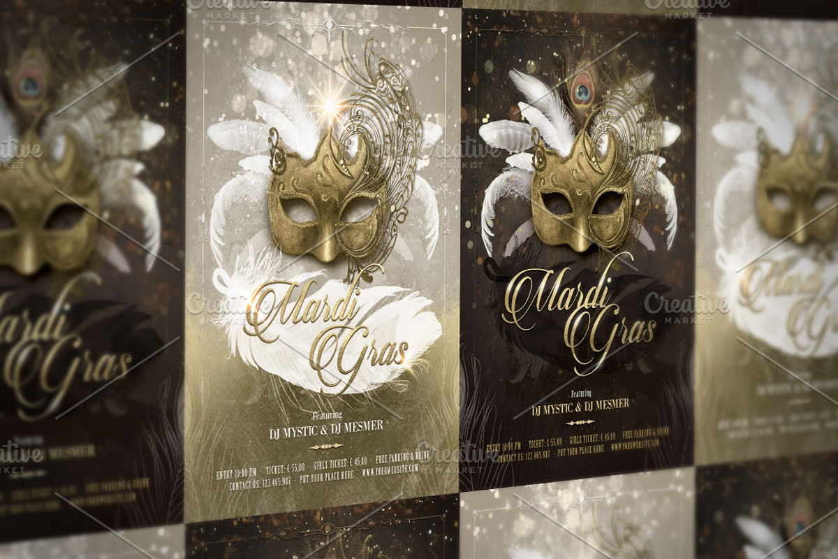 Mardi Gras Masquerade Ball Flyer, a Flyer Template by Ade Concept (Photo 4 of 6)