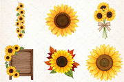 Vintage Sunflowers Autumn Clipart, an Illustration by Libby Wishes (Thumbnail 3 of 11)
