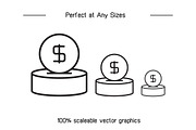 Dollar Money Line Icons Set, an Outline Icon by Designfour (Thumbnail 7 of 7)