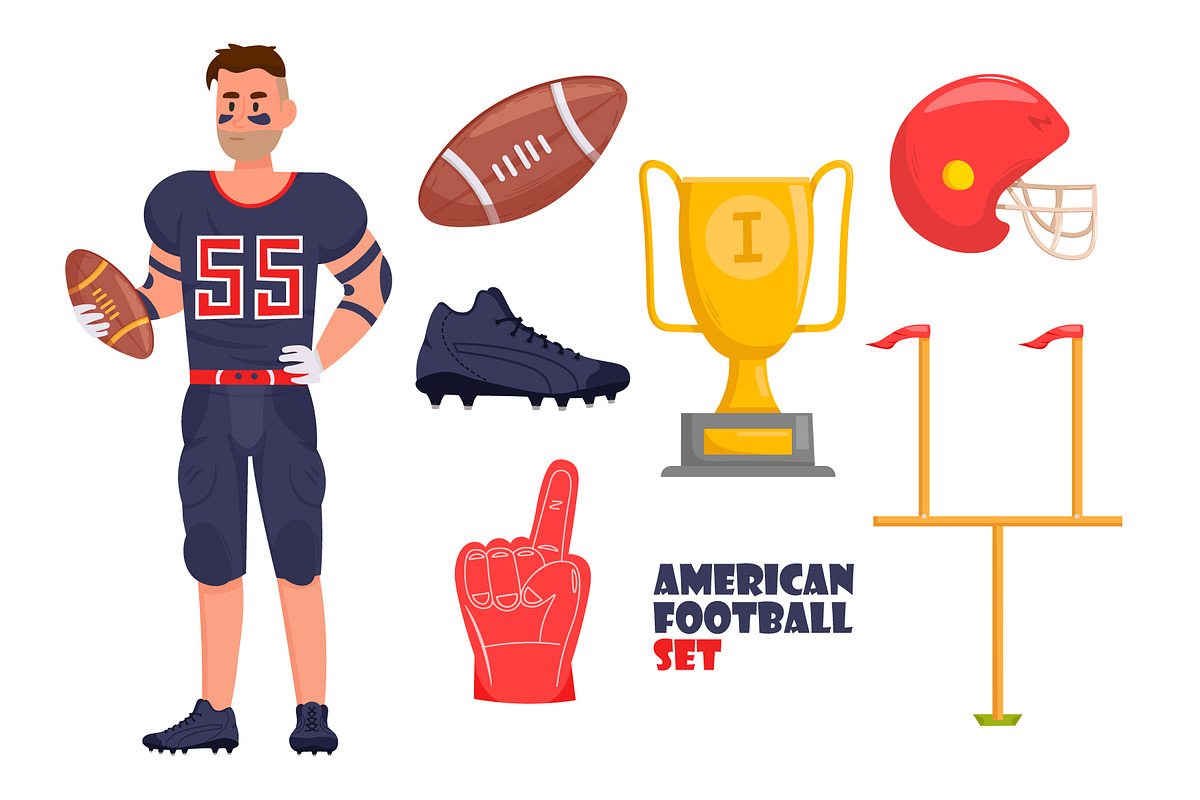 American Football Set, a Graphic by Finevector