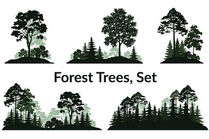Landscapes, Trees Silhouettes