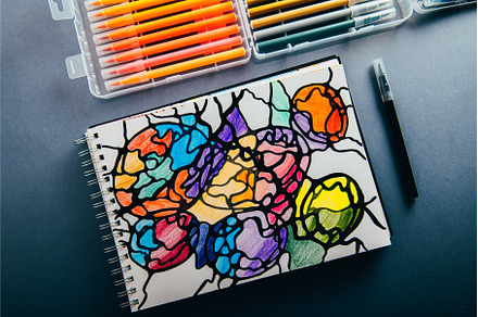 Colorful neurographic drawing on, an Arts & Entertainment Photo by MAnuta