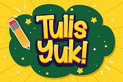 Tulis Yuk - Playful Display Font, a Sans Serif Font by StringLabs (Thumbnail 1 of 7)