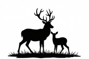 Majestic Deer Forest Silhouettes, an Illustration by hafijul (Thumbnail 4 of 7)