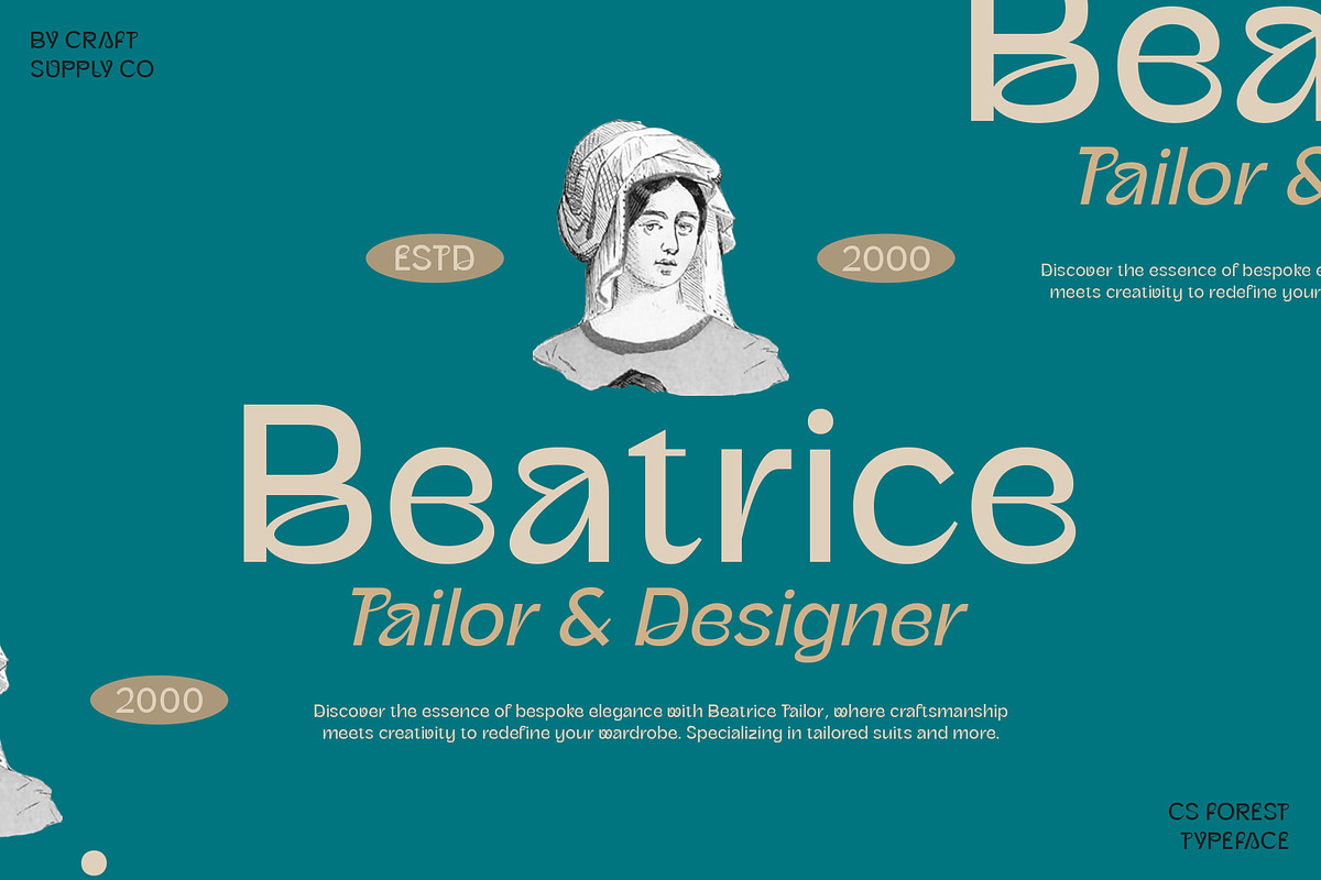 CS Forest – Art Nouveau Font, a Sans Serif Font by Craft Supply Co. (Photo 5 of 8)