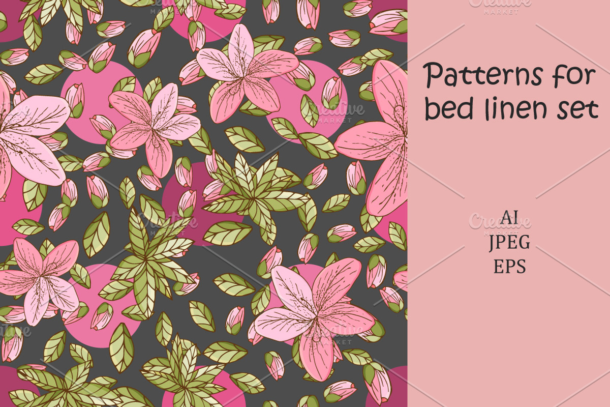 Bed linen seamless pattern set, a Decorative Illustration by Lytvynenko Anna (Photo 5 of 5)