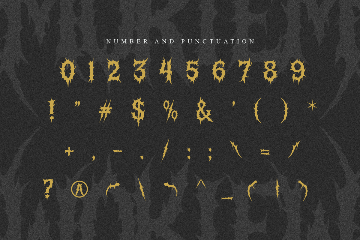 Mortem - Death Metal Font, a Symbol Font by Masyafi Studio (Photo 6 of 9)