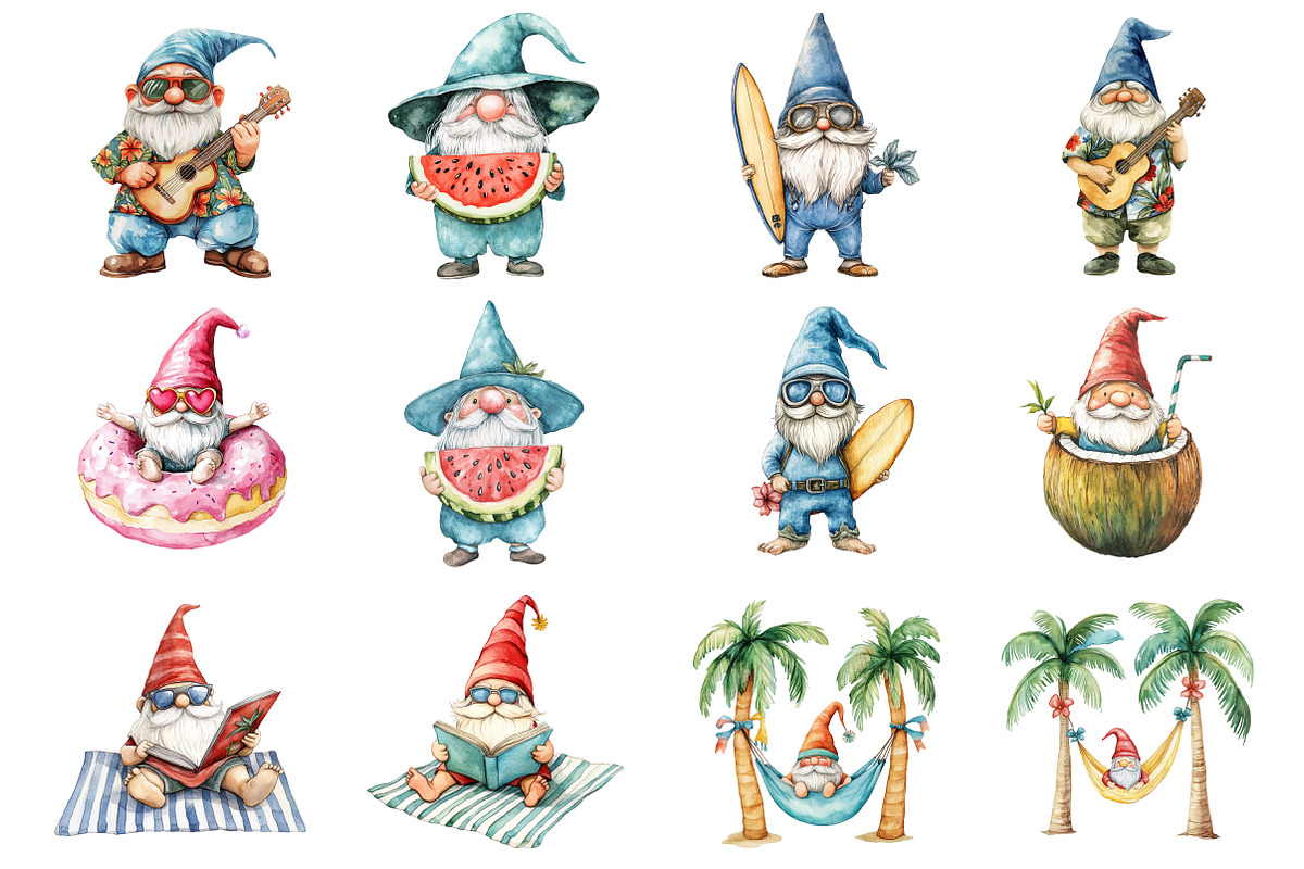 Pool Party Clipart, Pool Party Gnome, an Illustration by Design Market (Photo 3 of 4)