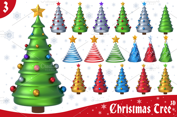 Christmas Tree 3D Set 3 preview 2