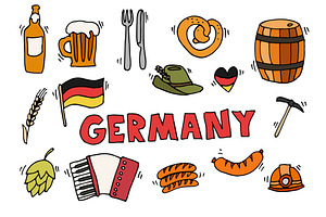 Germany travel set, a Food Illustration by Netkoff