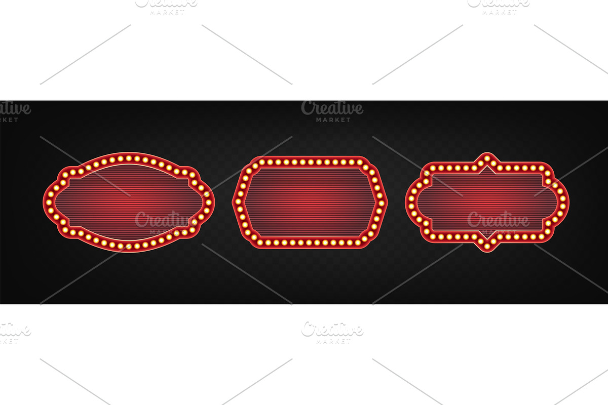 Vintage casino show bulb frame, an Object Illustration by art PVP - market